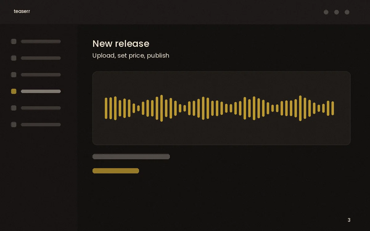 New release — upload, set price, publish